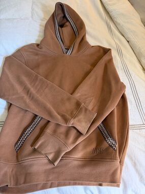 UGG Chestnut Brown Hoodie with Contrast Zigzag Trim